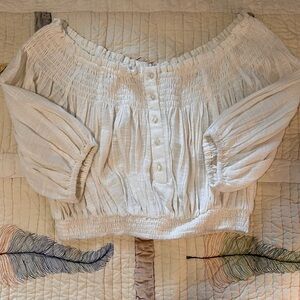 We The Free Off-Shoulder Blouse in Cream